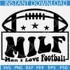 Man I Love Football Black SVG, MILF Football Vector SVG, Animal Prints MILF Football SVG