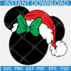 Mickey Ears With Santa Hat Layered SVG, Mouse Ears With Bow and Santa Hat SVG, Christmas Minnie Head SVG, Minnie head Silhouette SVG