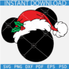 Mickey Head With Santa Hat Layered SVG, Mickey Mouse Head With Mistletoe and Santa Hat SVG, Christmas Mickey Ears SVG