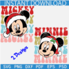 Mickey Minnie  With Santa Hat Retro Text Bundle SVG, Stacked Christmas Disney Bundle SVG