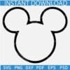 Mickey Mouse Head Outline SVG, Mickey Ears Outline SVG, Disney Head Sketch SVG