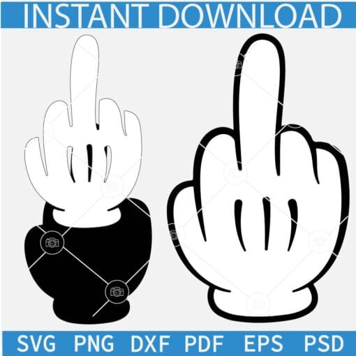 Mickey Mouse Middle Finger Layered  SVG, Disney Middle Finger SVG, Minnie Middle Finger SVG