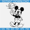Mickey basketball middle finger SVG, Sports Mickey Mouse Outline SVG, Mickey Sketch with ball Vector SVG