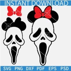 Minnie Scream Ghost Face svg, Disney Ghost Face Screaming SVG, Halloween Ghost Scream Mickey svg