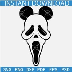 Mickey Scream Ghost Face svg, Disney Ghost Face Screaming SVG, Halloween Ghost Scream Mickey svg