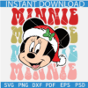 Minnie With Santa Hat Retro Text SVG, Stacked Christmas Minnie SVG, Santa Minnie SVG, Retro Disney Stacked SVG