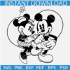 Minnie and Mickey Inside Hear Symbol SVG, Disney Love SVG, Disney Valentine Sketch SVG