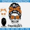 Momster Spider Web Sunglasses SVG, Momster Messy Bun Skull SVG, Layered Momster Skull Glasses SVG