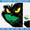Monster Grinch Layered SVG, Black Grinch Face SVG, Peeking Grinch SVG