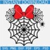 Spider Web Minnie SVG, Disney Spider Web SVG, Spider web with Minnie Bow SVG, Halloween Spiderweb SVG