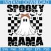 Spooky Mama Ghost SVG, Checkered Pattern Spooky Mama SVG, Ghost with Bandana Spooky Mama SVG