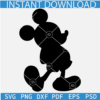 Standing mickey silhouette SVG, Black Mickey Mouse Vector SVG, Disney Sketch SVG