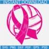 Volleyball ball with cancer ribbon SVG, Pink volleyball ball with ribbon SVG, Cancer awareness volleyball ball SVG