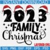  2023 Family Christmas Santa Hats SVG, 2023 Family Christmas SVG, 2023 Family Christmas Christmas Stars SVG