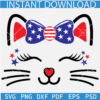 4th of July Cat Face SVG, Fourth July cat face SVG, Stars & Stripes cat face SVG
