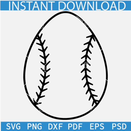 Baseball ball Easter Egg SVG, Baseball Ball Egg shape SVG, Easter Ball SVG, Sports Easter SVG