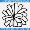 Black Outline of Cheerleader Pom SVG, Pom for Cheer Sketch SVG, Pom Line Art SVG