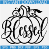 Blessed pumpkin Sketch SVG, Thanks giving Pumpkin SVG