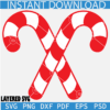 Candy Cane Svg, Christmas Candy Monogram, Red and White Holiday Candy Svg