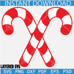 Candy Cane Svg, Christmas Candy Monogram, Red and White Holiday Candy Svg