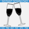 Champagne Glasses SVG, Toast Glasses with wine SVG, Wine glasses svg