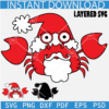 Christmas Crab Cartoon Svg, Crab with Santa Claus Hat Svg, Christmas Crab Layered Svg