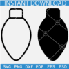 Christmas Light Bulb Silhouette SVG, Christmas Light Bulb in Black Solid and Outline SVG