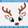Christmas Reindeer Faces SVG, Boy Reindeer SVG, Christmas 2023 Svg