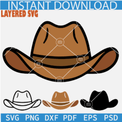 Cowboy Hat Svg, Layered Cowboy Hat Svg, Cowboy Hat Sketch SVG