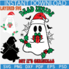 Dead Inside but it's Christmas SVG, Christmas Ghosts SVG, Ghost with santa Hat SVG, Santa Ghost with spider web SVG