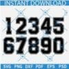 Football Jersey font SVG, Jersey Numbers SVG, Sport Jersey numbers SVG