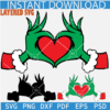 Grinch Heart Hands SVG, Grinch Hands Love Symbol SVG, Valentine Grinch SVG, Grinch Love Hands Layered SVG