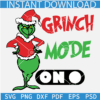 Grinch Mode On SVG, Santa Grinch Mode SVG, Grinch with Santa Hat SVG