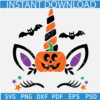 Halloween Pumpkin Unicorn SVG, Cute Unicorn Bats SVG, Halloween Bats Unicorn SVG