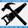 Hammer And Saw Silhouette SVG, Builder Tools SVG, House Repair Tools SVG