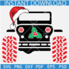 Jeep with Santa Hat SVG, Santa Jeep Front SVG, Santa jeep with Mistletoe Fruits SVG
