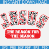 Jesus The Reason For The Season SVG, Faith Christmas SVG, Merry Christmas Leopard Prints SVG