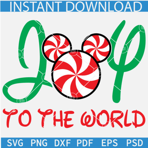Joy to the world mickey SVG, Disney Joy to the world SVG, Christmas Mickey Head SVG