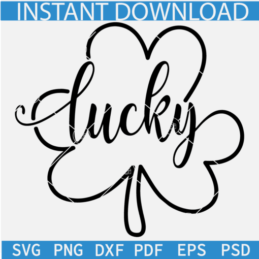 Lucky shamrock leaf Outline  SVG, Shamrock Lucky leaf SVG, St. Patrick's Day Shamrock Leaf SVG