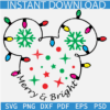 Merry & Bright Christmas Lights Mickey Head SVG, Disneyland ears Christmas Lights Merry & Bright SVG