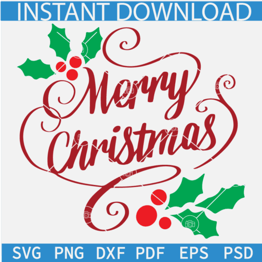 Merry Christmas Mistletoe SVG,  Christmas Fruit svg, Holiday Wishes svg