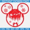 Mickey Head Christmas Scene SVG, Mickey Christmas Santa Sleigh svg, Disney Christmas 2023 SVG