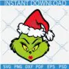 Mrs Grinch with Santa hat SVG