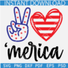 Peace Love 'Merica SVG, Fourth of July SVG, 4th of July SVG, Red White & Blue SVG