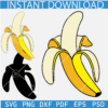 Peeled Banana SVG, Ripe banana layered svg, Fruit SVG