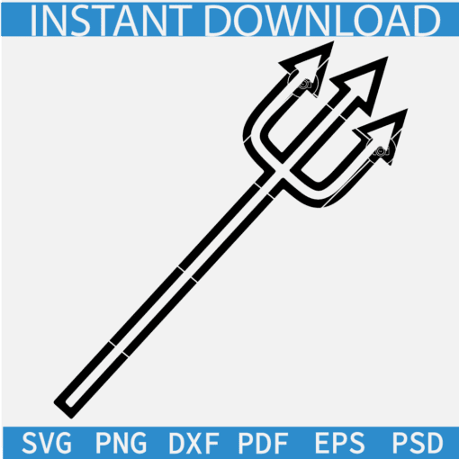 Pitchfork SVG, Trident Sketch SVG, Halloween Fork Silhouette SVG, Devil's Pitchfork SVG