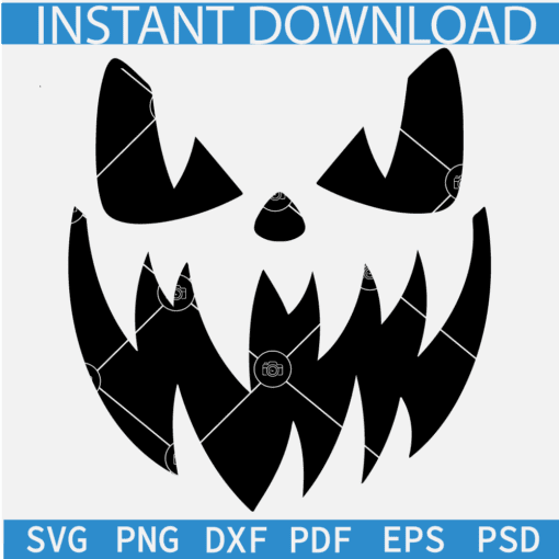Pumpkin Face Svg, Halloween Pumpkin Face SVG, Pumpkin Eyes Mouth and Nose SVG