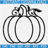 Pumpkin Sketch SVG,  Fall Pumpkin Line art SVG, Halloween Pumpkin outline SVG