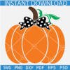 Pumpkin with Bow SVG, Girl Pumpkin SVG, Halloween Pumpkin SVG, Fall SVG