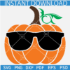 Pumpkin with Sunglasses SVG, Halloween Pumpkin SVG, Fall SVG, Autumn Pumpkin SVG